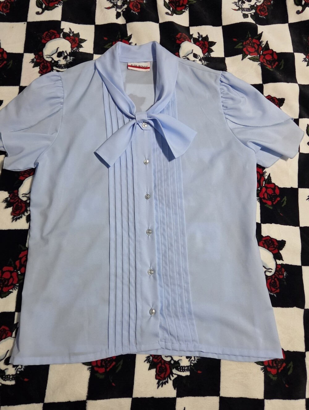 Vintage Judy Bond Tie-Neck Blouse